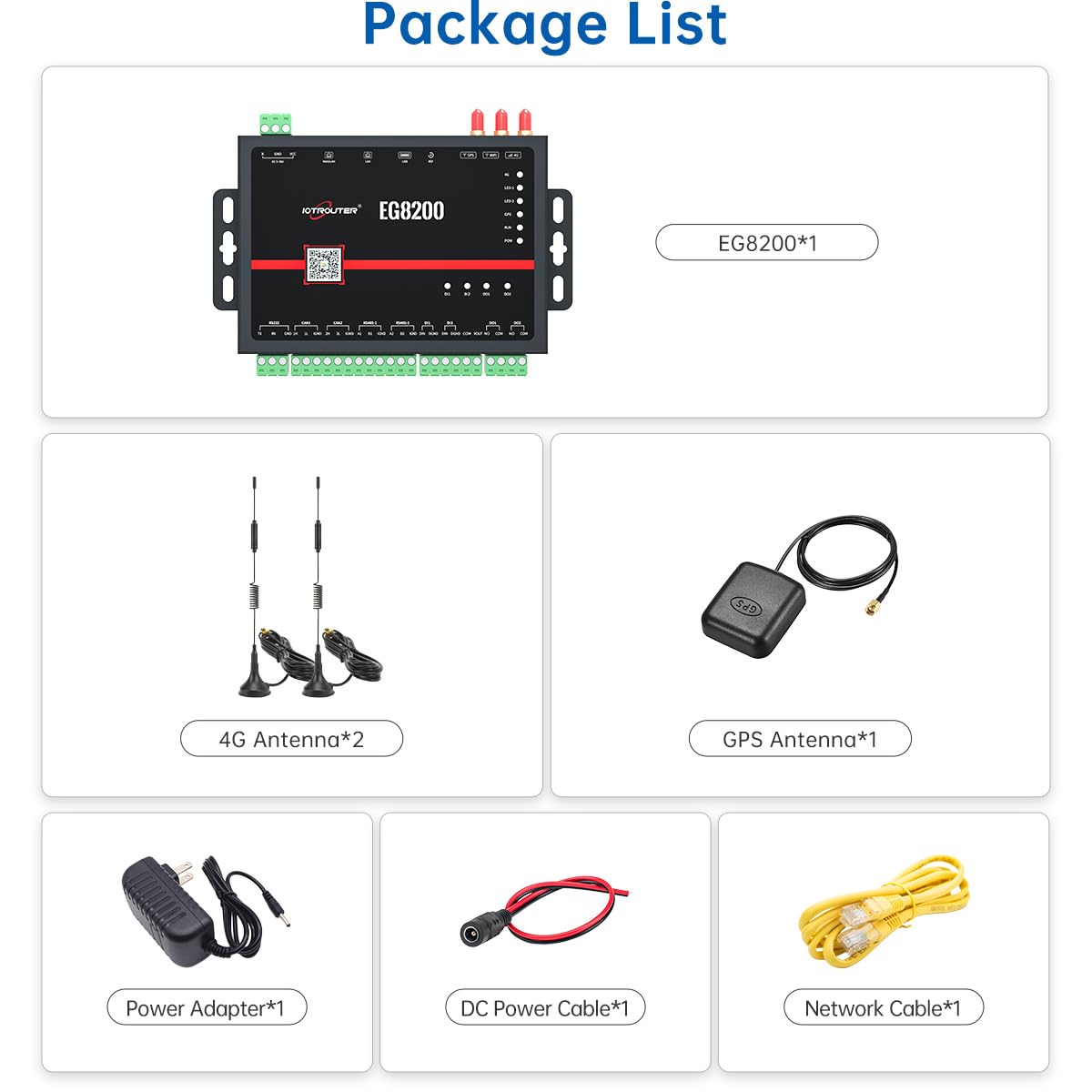 EG8200 MQTT Modbus Protocol Conversion Gateway RS485 RS232 Serial to 4G LTE WIFI Ethernet Industrial Grade IOT Gateway with IO Interface CAN GPS, Support Node-RED Software PLC Remote Control
