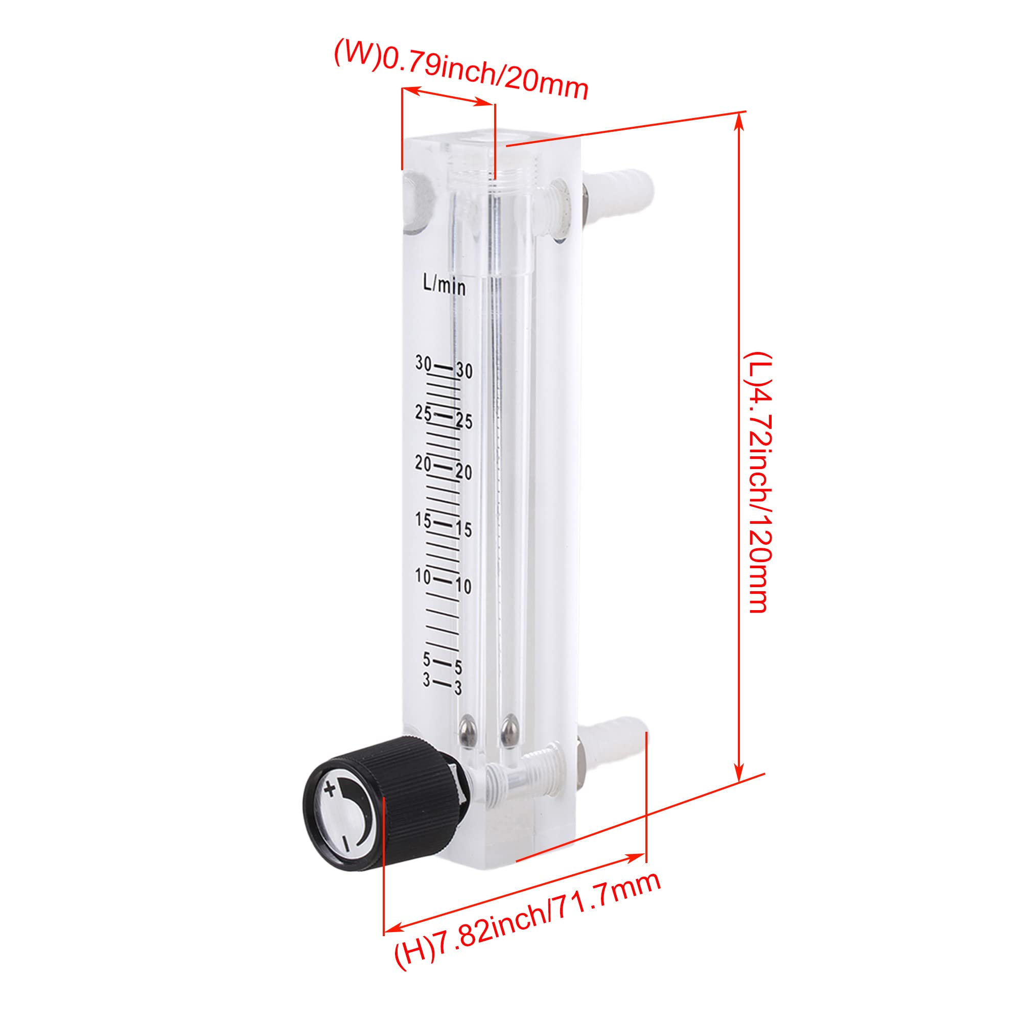 CNBTR 2pcs Acrylic 3-30LPM Flow Meter LZQ-7 for Oxygen Air Gas Measure Detect Part