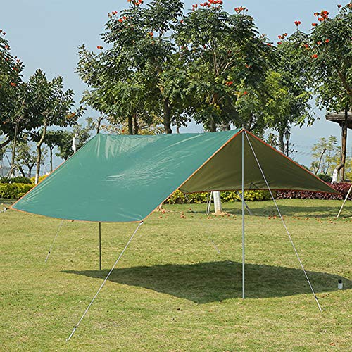 Alomejor Sun Shade Canopy Oxford Cloth Silver Coating Sun Shade Sail with Hammer Support Pole Wind Rope Peg Bag