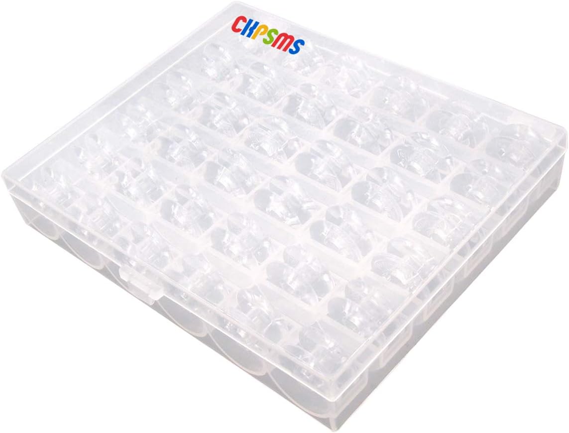 CKPSMS Brand -#172222P Plastic Drop-in Bobbins fit for Singer 66 99 Class Bernina 719 White 8600 8800 (36PCS+Box)