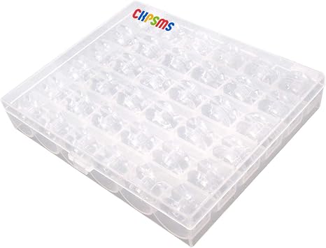 CKPSMS Brand -#172222P Plastic Drop-in Bobbins fit for Singer 66 99 Class Bernina 719 White 8600 8800 36PCS+Box