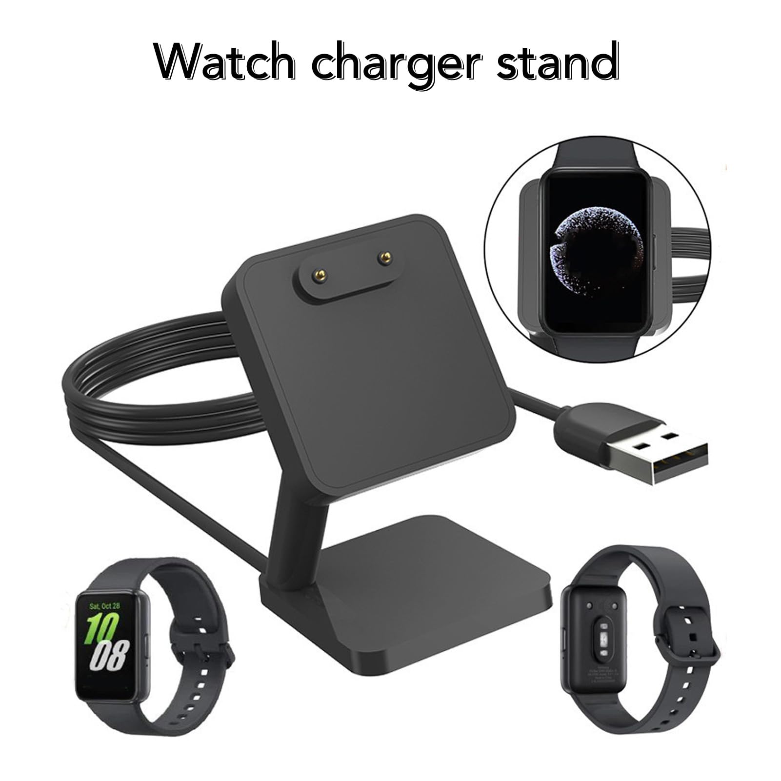 SIXRUN Caricatore Magnetico per Smartwatch, Base di Ricarica per FIT 3 SM R390, Dock Compatto