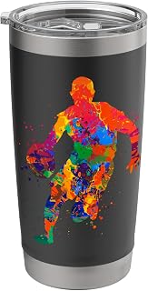 Colorful Paint Splash Basketball Player Fan Hoops Basketball Stainless Steel Insulated Tumbler