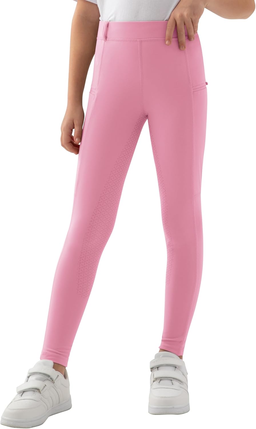 MoFiz Girls Horse Riding Pants Summer Full Seat Silicone Kids Equestrian Breeches Youth Schooling Tights Zipper Pockets - Image 2