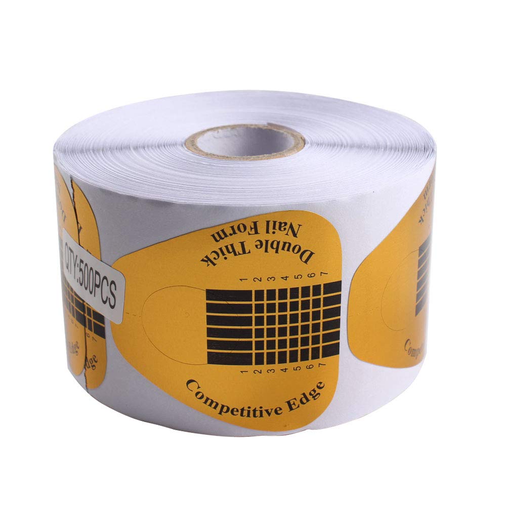 BeautyLeader500 Pieces Golden Color Nail Extension Form Horseshoe-shaped Nail Art Acrylic Nail/UV GEL Nail Extention Tips Form Guide Sticker