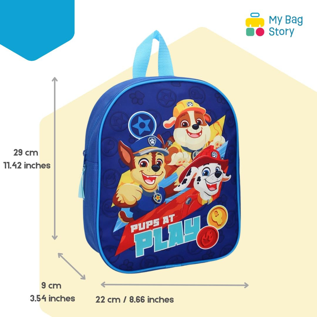 mybagstory - Plecak dziecięcy chłopiec psi patrol niebieski - Dziecko - Szkoła - Przedszkole - Przedszkole - Żłobek - Tornister dla chłopców - Rozmiar 29 cm - Regulowane paski - Pomysł na prezent, Pat