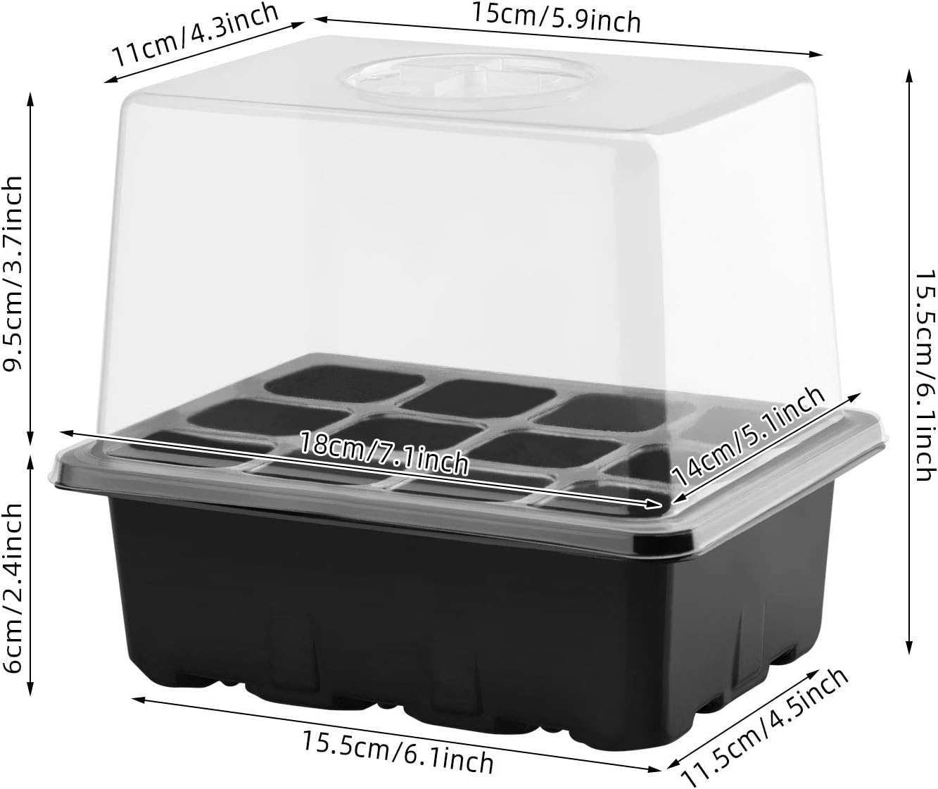ANSUG 5 Pack Seed Propagator Trays, Plant Cutting Propagation