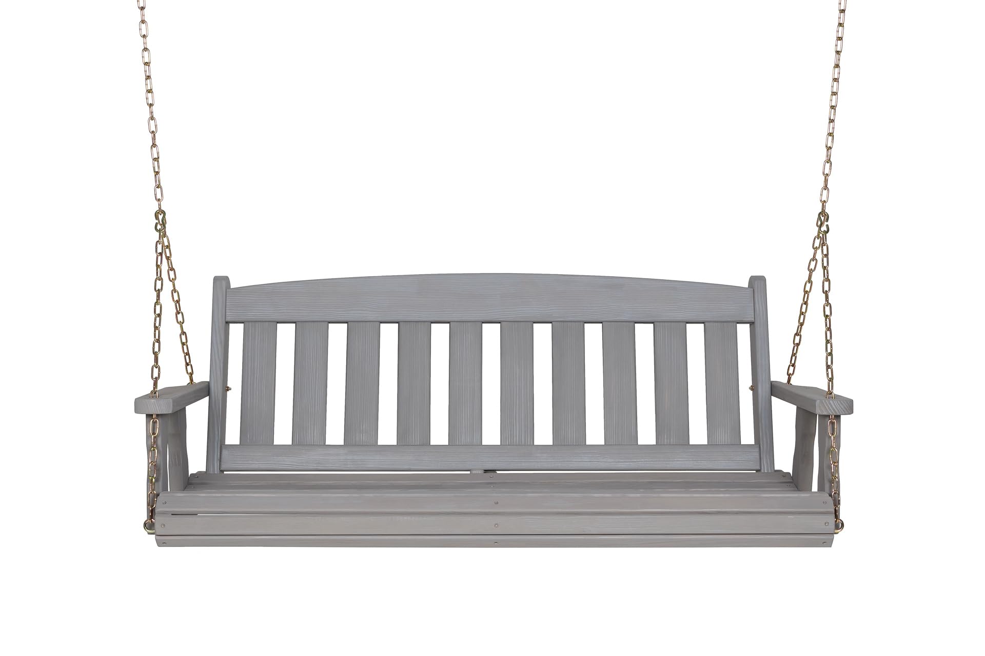 Amish Heavy Duty 800 Lb Mission Treated Porch Swing with Hanging Chains (5 Foot, Semi-Solid Grey Stain)