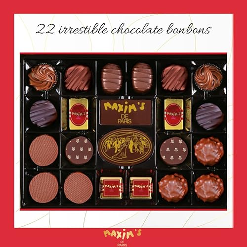 Miniatura 3 de Maxim's de Paris Surtido de dulces gourmet de leche y chocolate amargo 22 chocolates 7.6 onzas