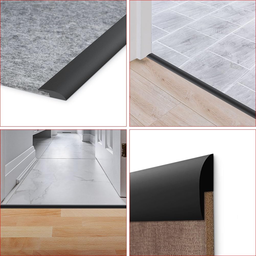 Flintronic Listwa przejściowa do podłóg laminowanych 1,2 m, Listwa dzieląca podłogę PVC, Listwa przejściowa, Samoprzylepna listwa progowa, Listwy progowe do drzwi do łączenia podłogi, Dywanu, 5 mm