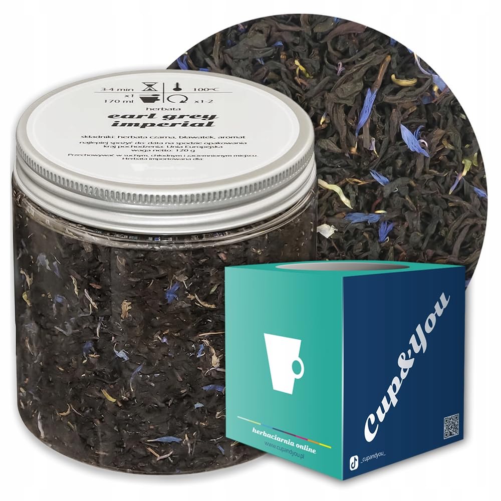 Herbata czarna EARL GREY IMPERIAL o smaku bergamotki z dodatkiem bławatka - herbata liściasta sypana mieszanka napar susz - gotowa na prezent upominek