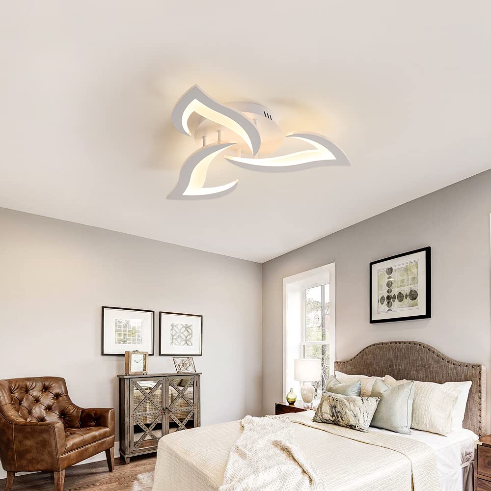 Plafoniera Led Moderno, 36W 3500LM Lampada da Soffitto in Acrilico, Bianco Lampadario Led Soffitto Forma Di Petalo per Camera da Letto, Cucina, Studio, Soggiorno, Luce Bianca Calda 3000K
