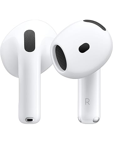 Apple AirPods 4 Wireless Earbuds, Bluetooth Headphones, Personalised Spatial Audio, Sweat and Water Resistant, USB-C Charging Case, H2 Chip, Up to 24 Hours of Battery Life, Effortless Setup for iPhone