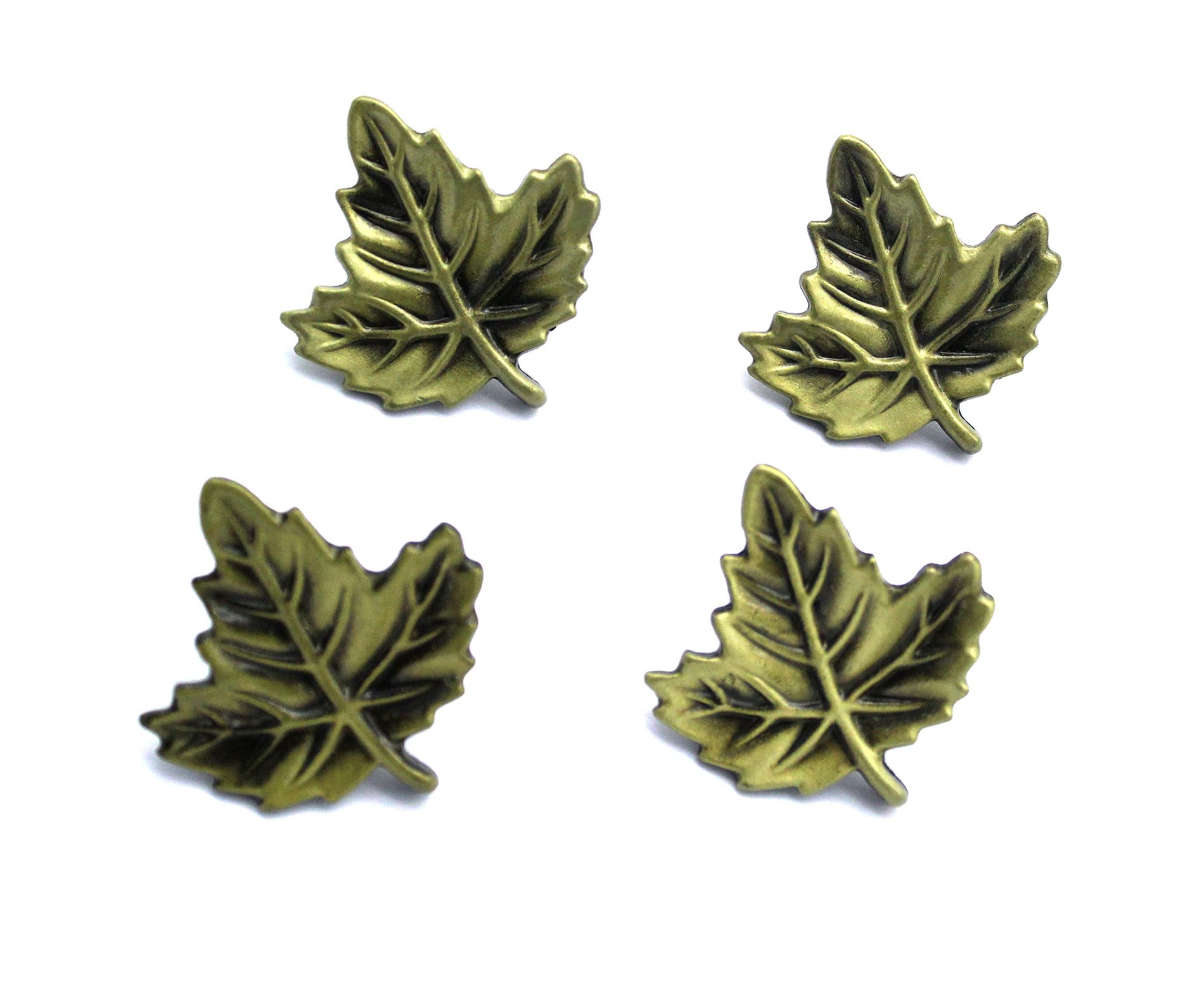 Anmeilexst 4 Pcs Vintage Bronze Maple Leaf Knob, Pull Handle, Kitchen Cabinet Drawer Wardrobe Handle Knobs, Gift Box, Jewelry Box Decorative Handle Knobs (Includes Mounting Screws)