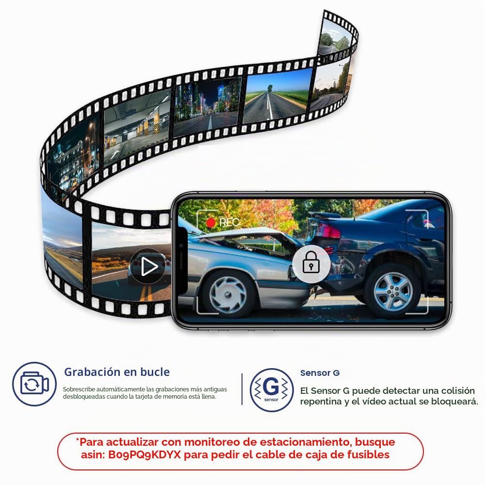 Fitcamx Dashcam 4k Adecuado para BMW 1 2 3 4 5 6 7 Series X1 X2 X3 X4 X5 X6, F Chassis (Model B), OEM Camara Coche UHD 2160P Video WiFi, Grabación en Bucle, Sensor G, WDR, Plug&Play, Tarjeta de 64 GB