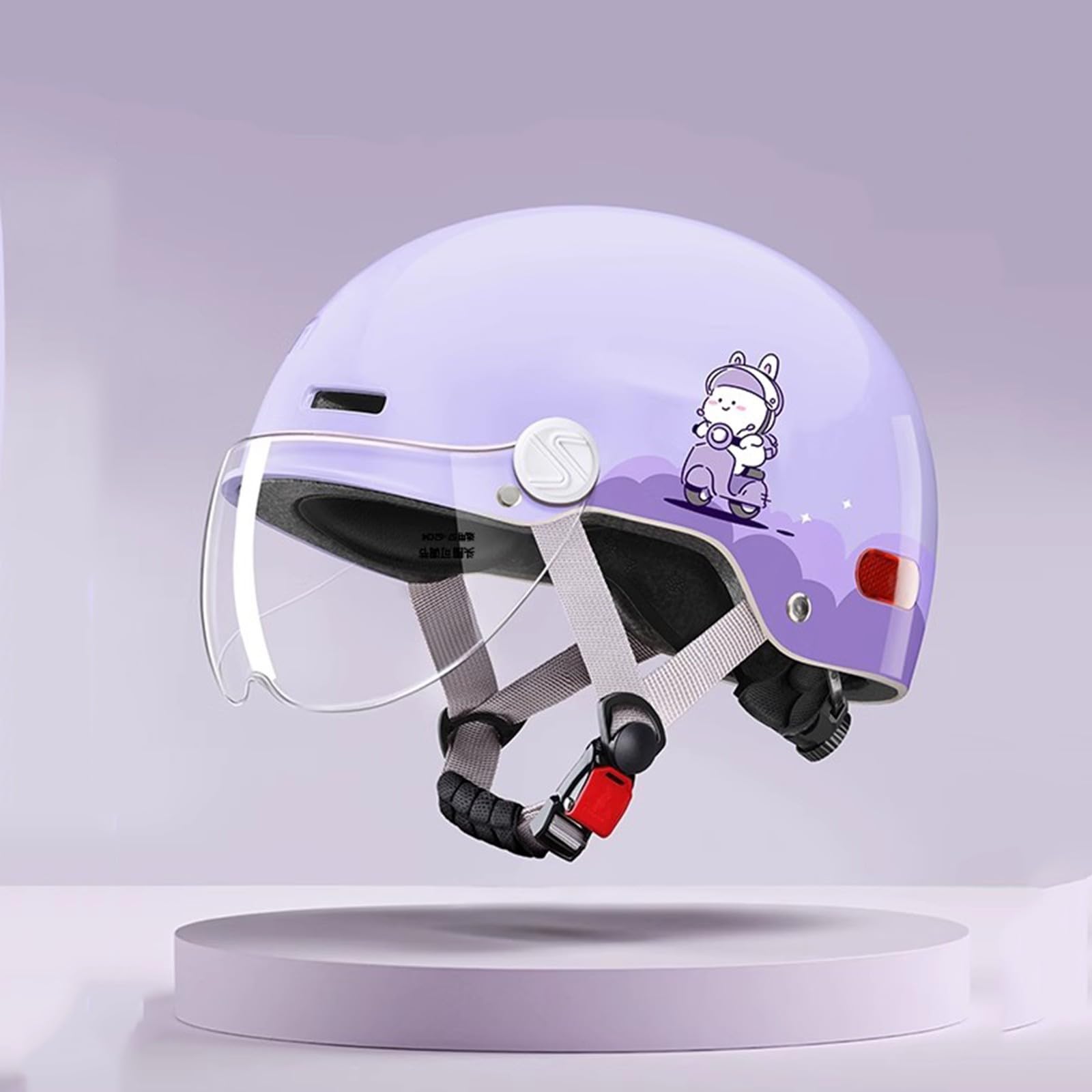 Casque De Moto Ouvert pour Enfants, Demi-Casque Ouvert avec Pare-Soleil, pour Garçons Et Filles, pour Cyclomoteur, Scooter De Rue 5 À 12 Ans Homologué ECE A,48-54CM