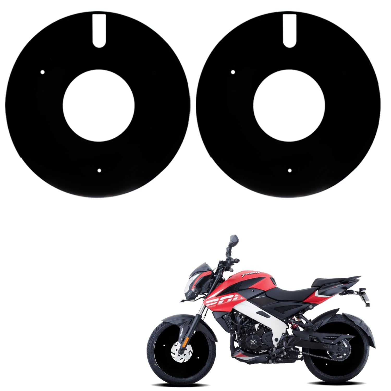 Otoroys Acrylic Bike Alloy Wheel Cover Full Cover 17 inch Bikes Wheel Cover 2pcs (BLK) for Bajaj NS200