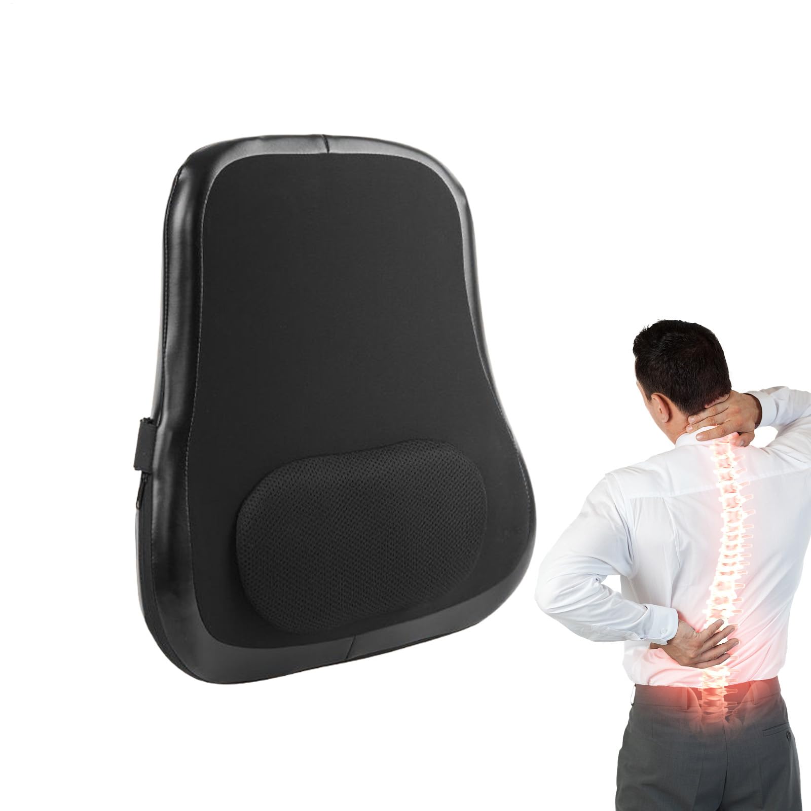 Masajeador De Espalda Para Silla, Masajeador Portátil Con Calor Para | Espalda, Cojin Electrico Inalambrico De Soporte Para Hogar Viaje Coche Silla Oficina Deporte Recuperacion Hombres Mujeres