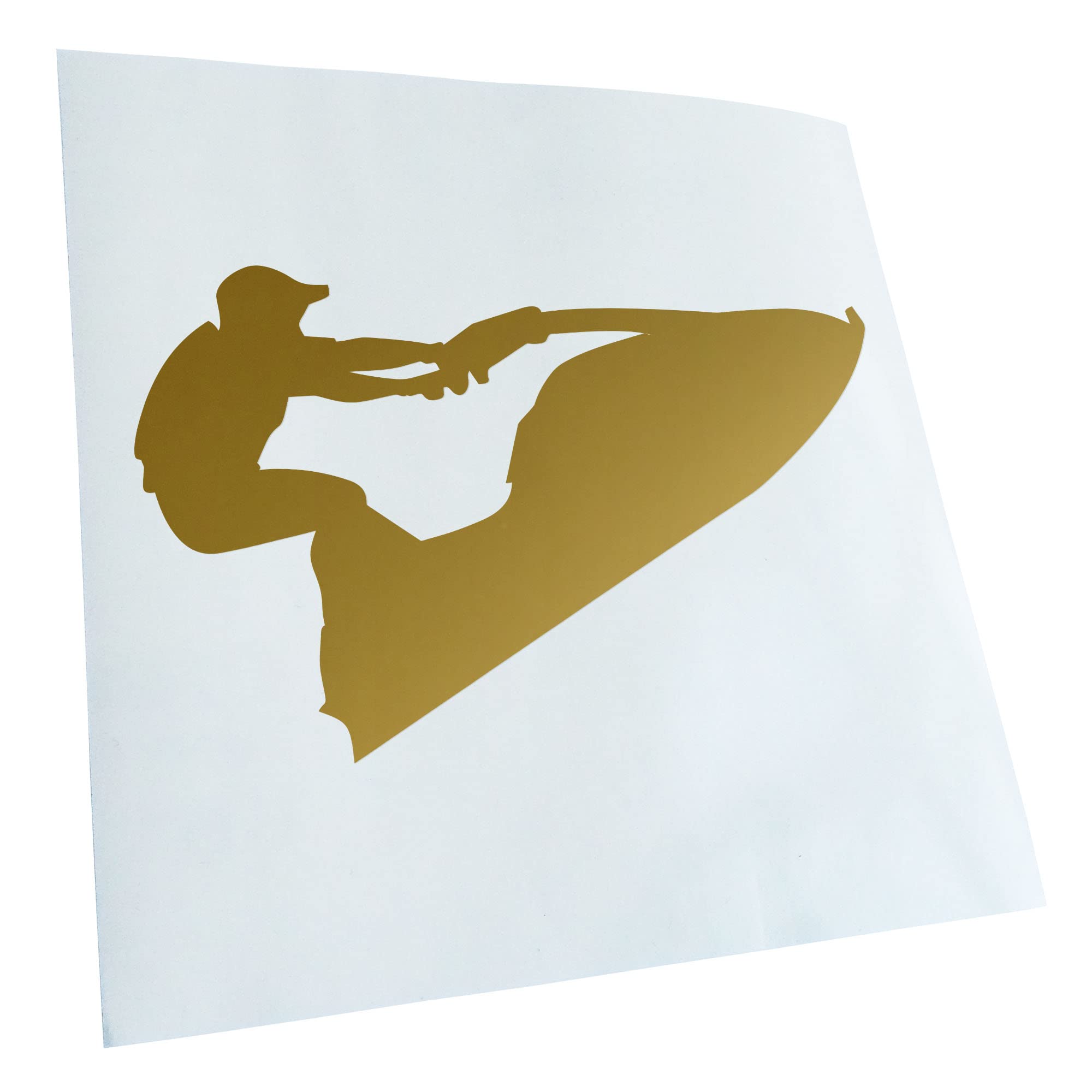 Kiwistar - Car Sticker - Jet Ski Jet Boat Driver Figure - Gold - 40 x 24 cm - Rear Window Car Sticker Weatherproof for Car Truck Moped Truck - Sticker Exterior Self-Adhesive Tuning Accessories for