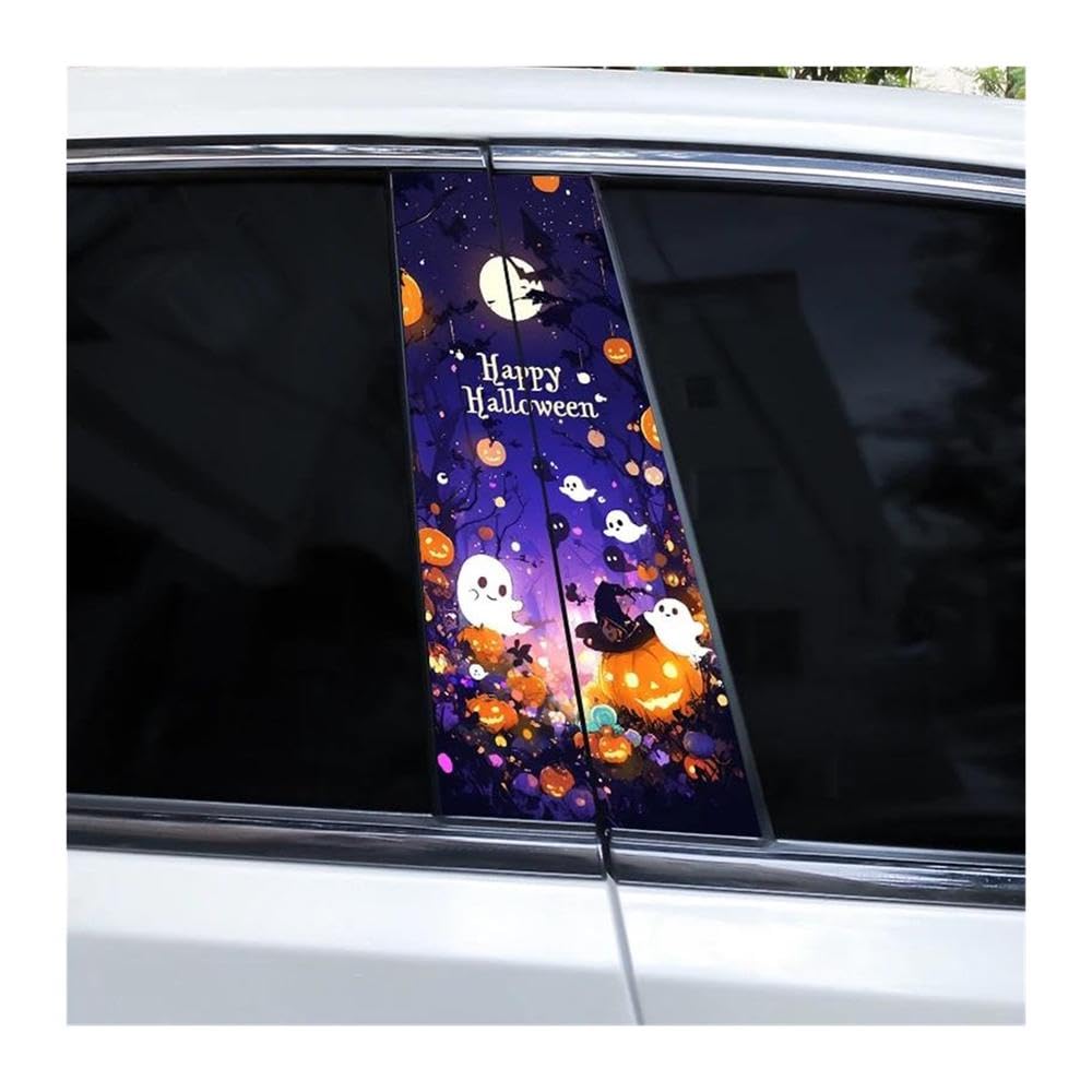 Body Parts 2pcs Car Center Pillar Sticker Ghost Waterproof Protective Film(G)