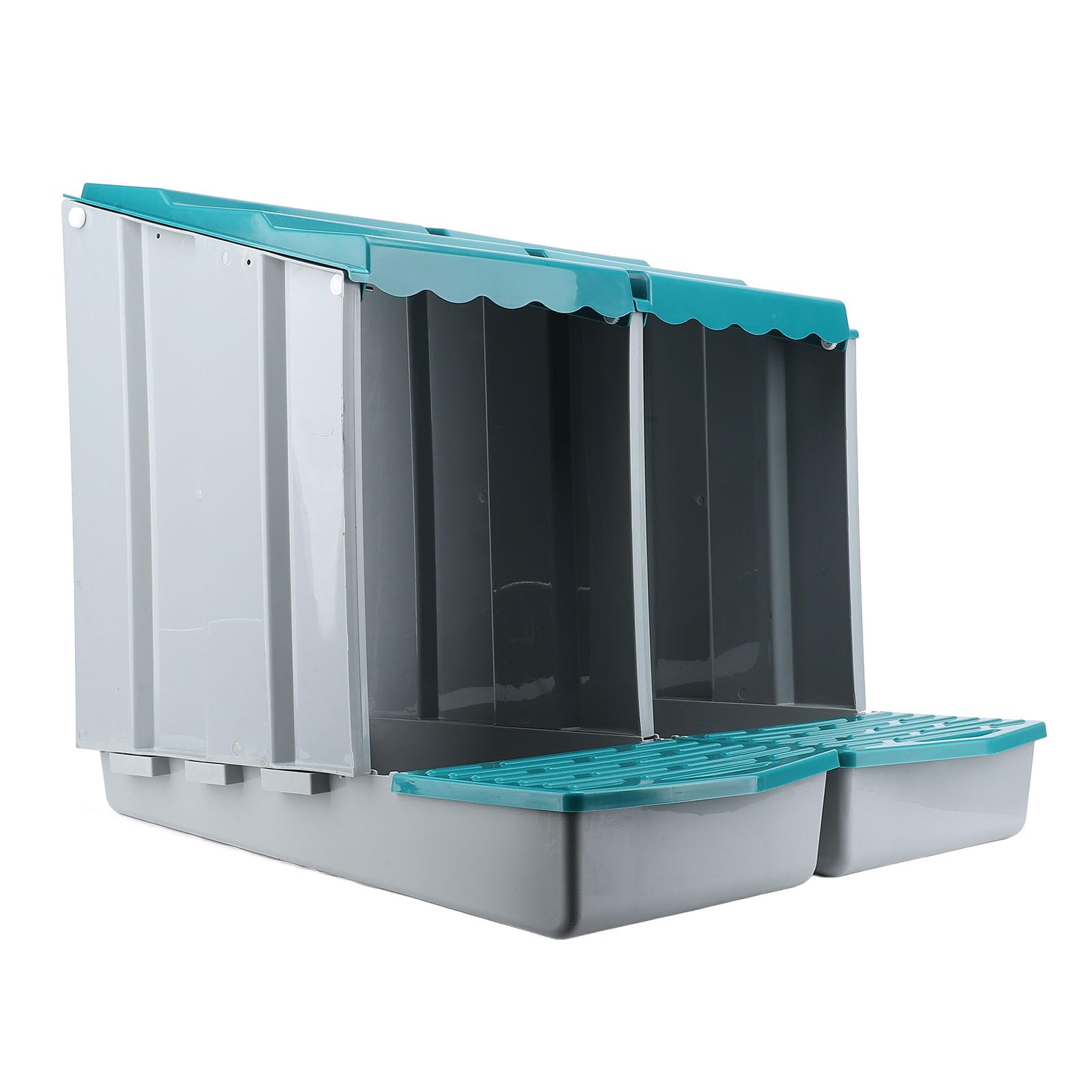 Caja Nido para Pollos, Material PP de 6 Compartimentos Diseño Modular Duradero de Fácil Montaje con Fondo Extraíble para Gallinas, Gallinero, Granja Avícola (2 Compartimentos)