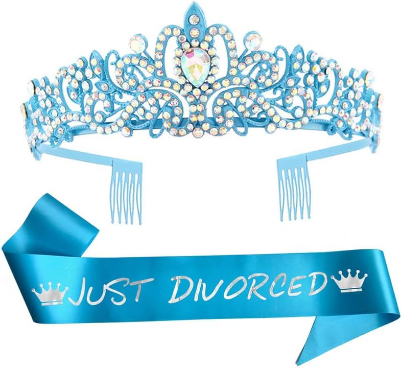 Just Divorced Sash Tiara Set Champagne-Gold Divorced Gifts Divorce Party Favors image 3