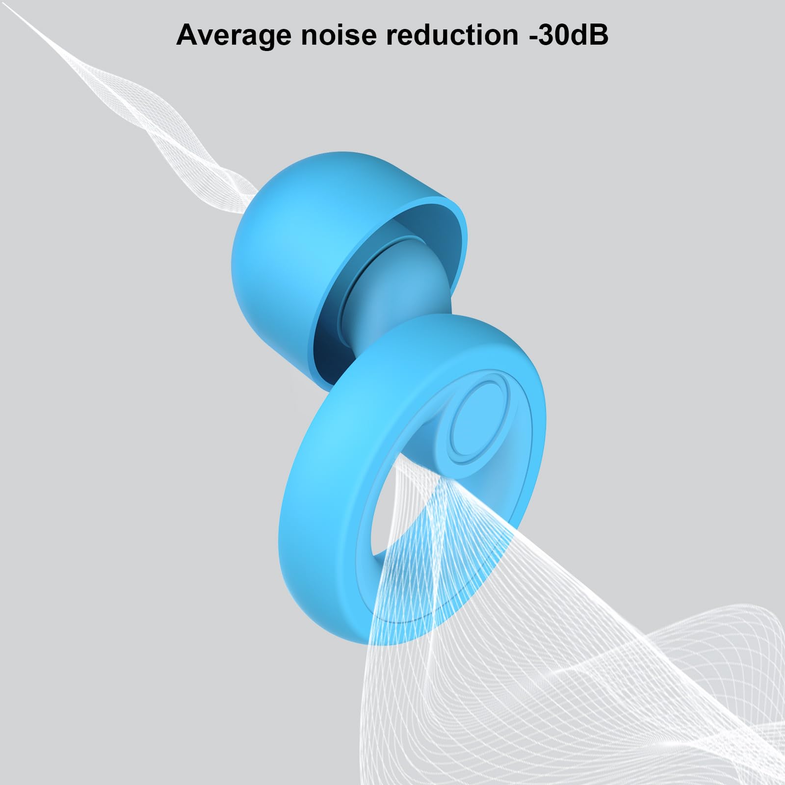 Jayine Ear Plugs for Noise Cancelling Ear Protection EarPlugs for Sleep,Concerts,Work,Study,8 Size Eartips with Small Box,Perfect -30dB Silicone Earplugs for Noise Reduction: Sky Blue