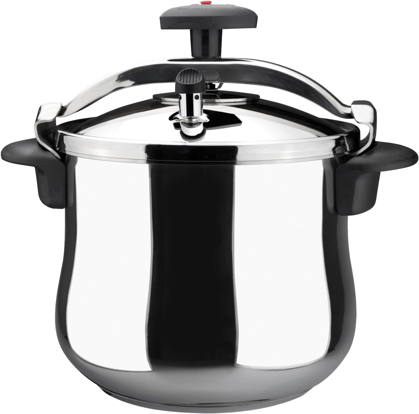MAGEFESA Star Belly Pressure Cooker, 10.6 Quart, with rounded bottom, made in 18/10 stainless steel, suitable for all types of stovetops, included indution, 3 heavy security systems, 8 psi