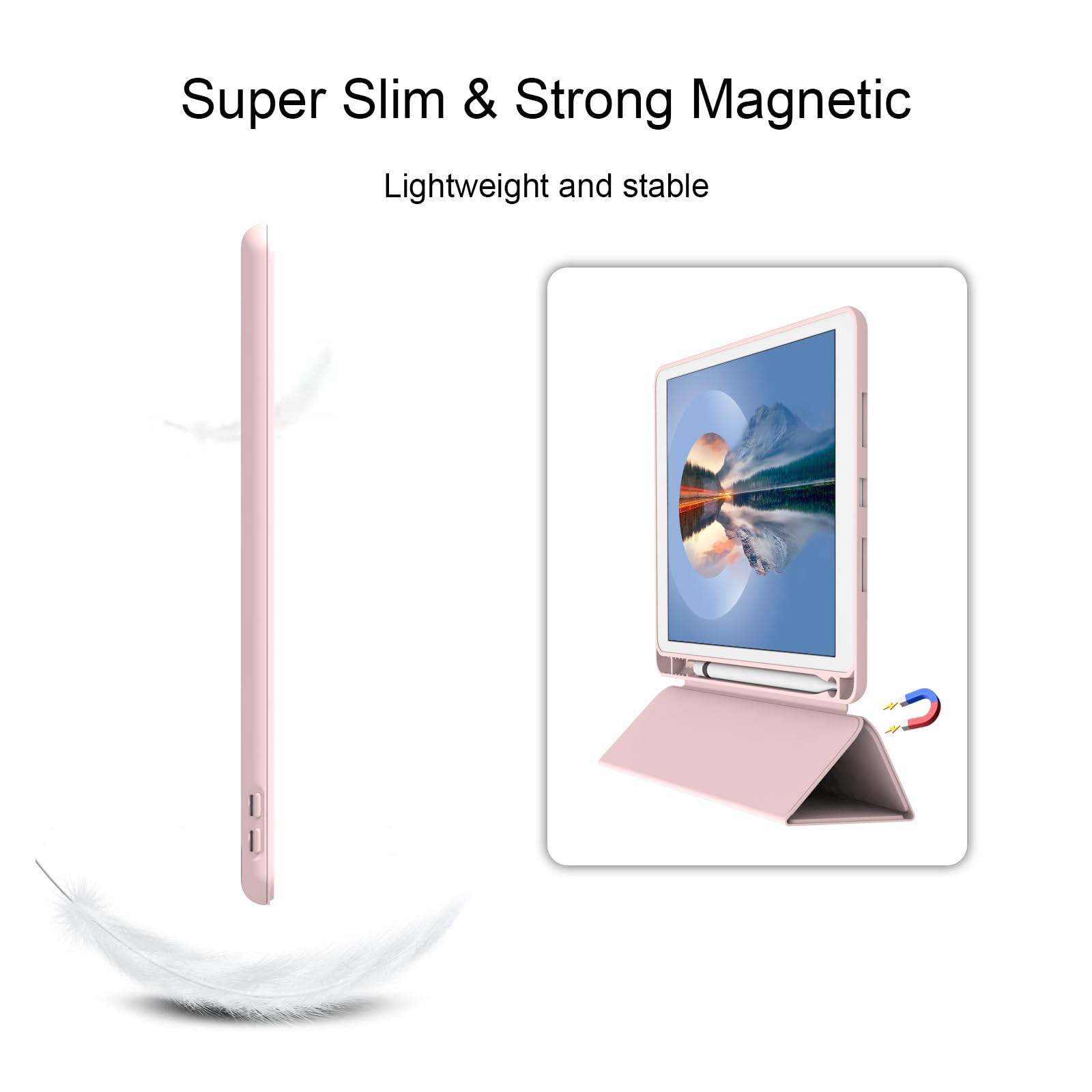 IPad Air 3 & Pro 10.5 Case With Pencil Holder - Light Blue TPU Trifold Smart Cover Auto Sleep/Wake