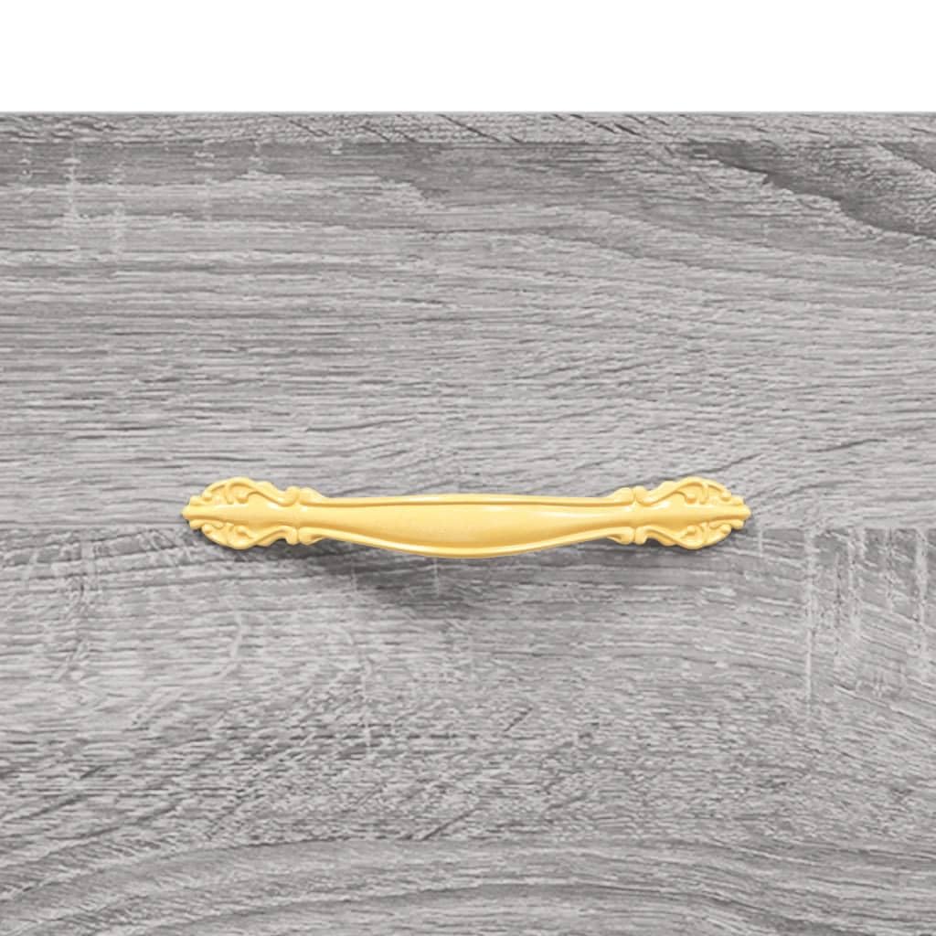 Générique Bufet wysoki szary 69,5x34x180 cm z drewna inżynieryjnego, wąski mebel do salonu z metalowymi drzwiami i nogami, duża przestrzeń do przechowywania