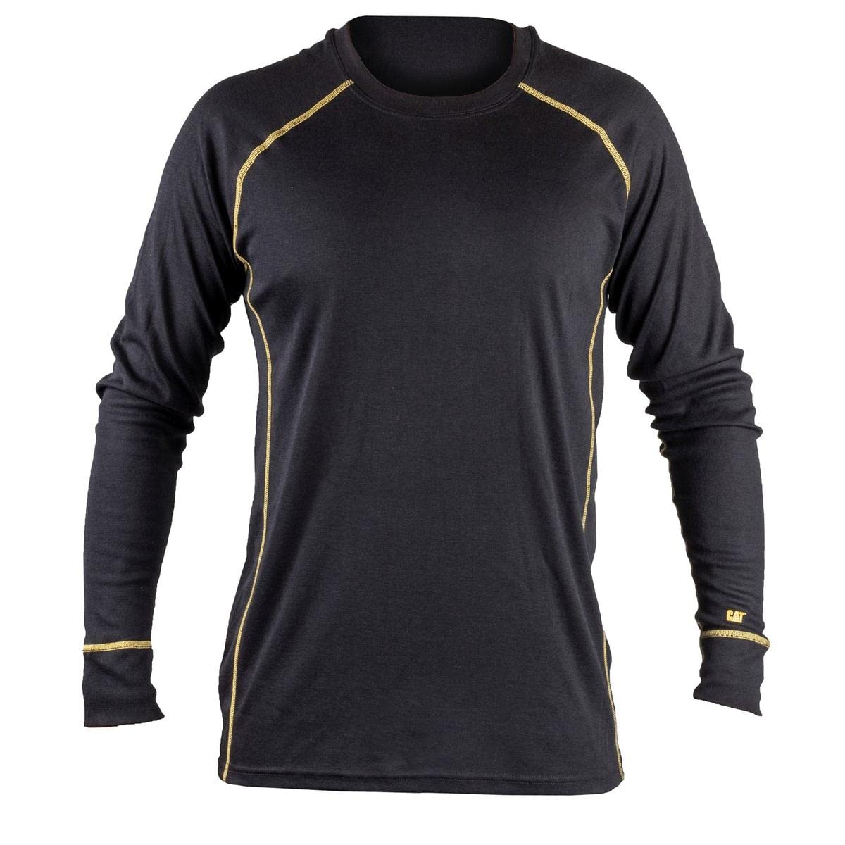 Caterpillar Long Sleeve Thermo Shirt, Moisture Absorption, Comfort Warmth (Black, XL)