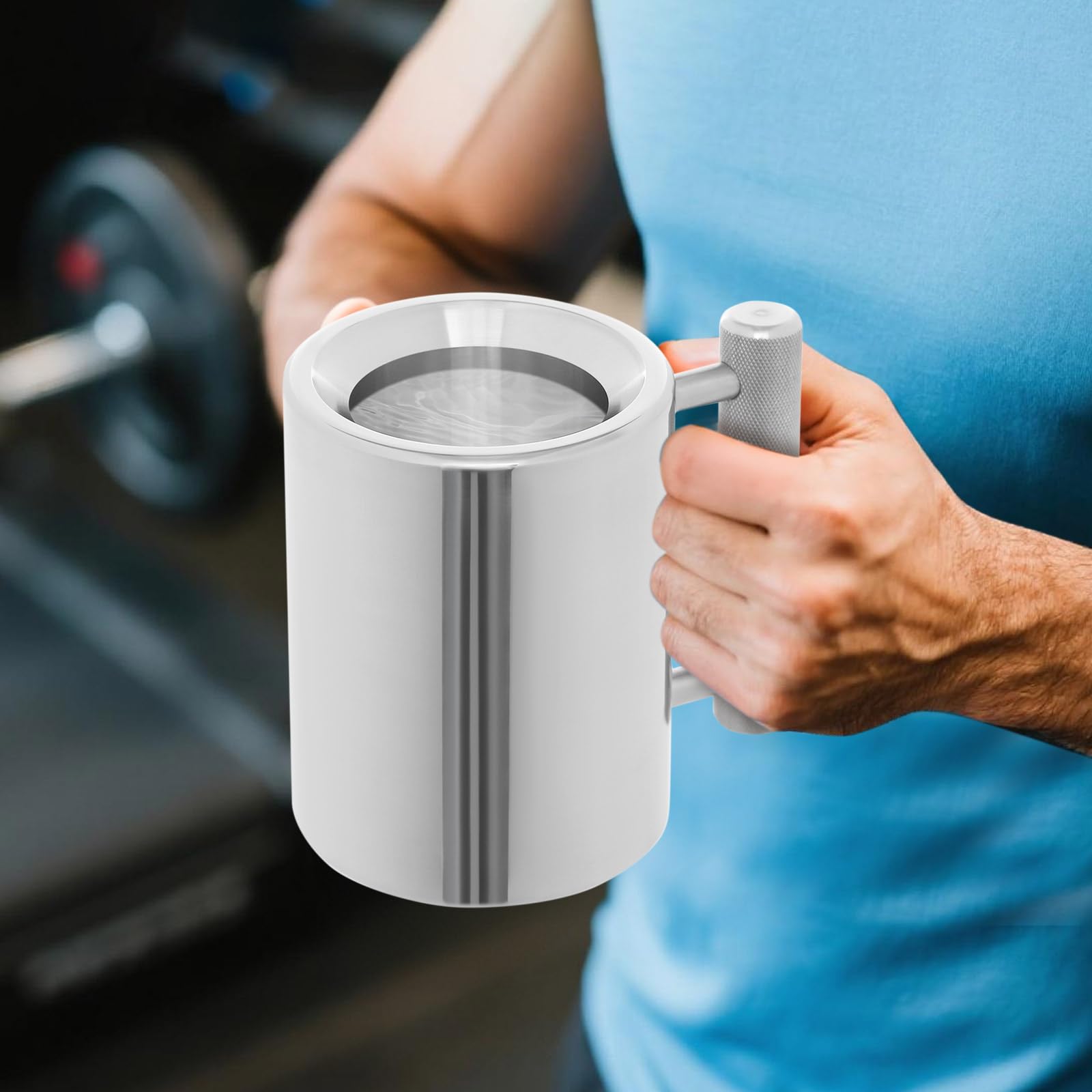 Edelstahl Tasse Schwerer Becher mit ergonomischem Griff | 300ml/400ml Schwerer Trinkbecher Fitness Kaffeetasse für Gym, Training & Workout, lustiges Geschenk für Sportler