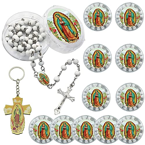 Chapelets parfumés blancs pour cadeau de baptême et communion x12