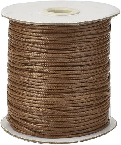 Vista 58 de Cheriswelry 90 yardas/rollo de 0.079 pulgadas, cordón encerado negro de poliéster coreano, joyería de cuentas, hilos para manualidades, cuerda