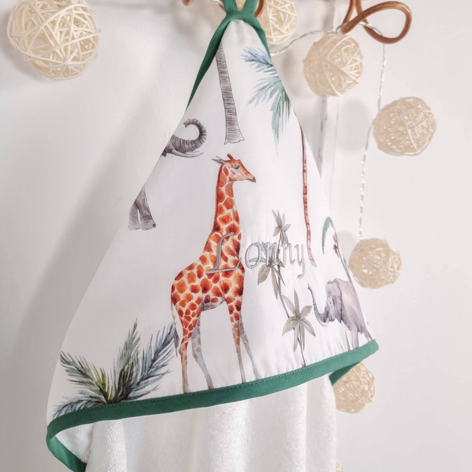 Sevira Kids - Grande cape de bain en coton et bambou, Safari Made in France