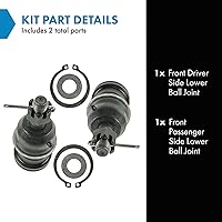 Vista 803 de TRQ, junta de rótula inferior delantera para el lado del conductor y del acompañante