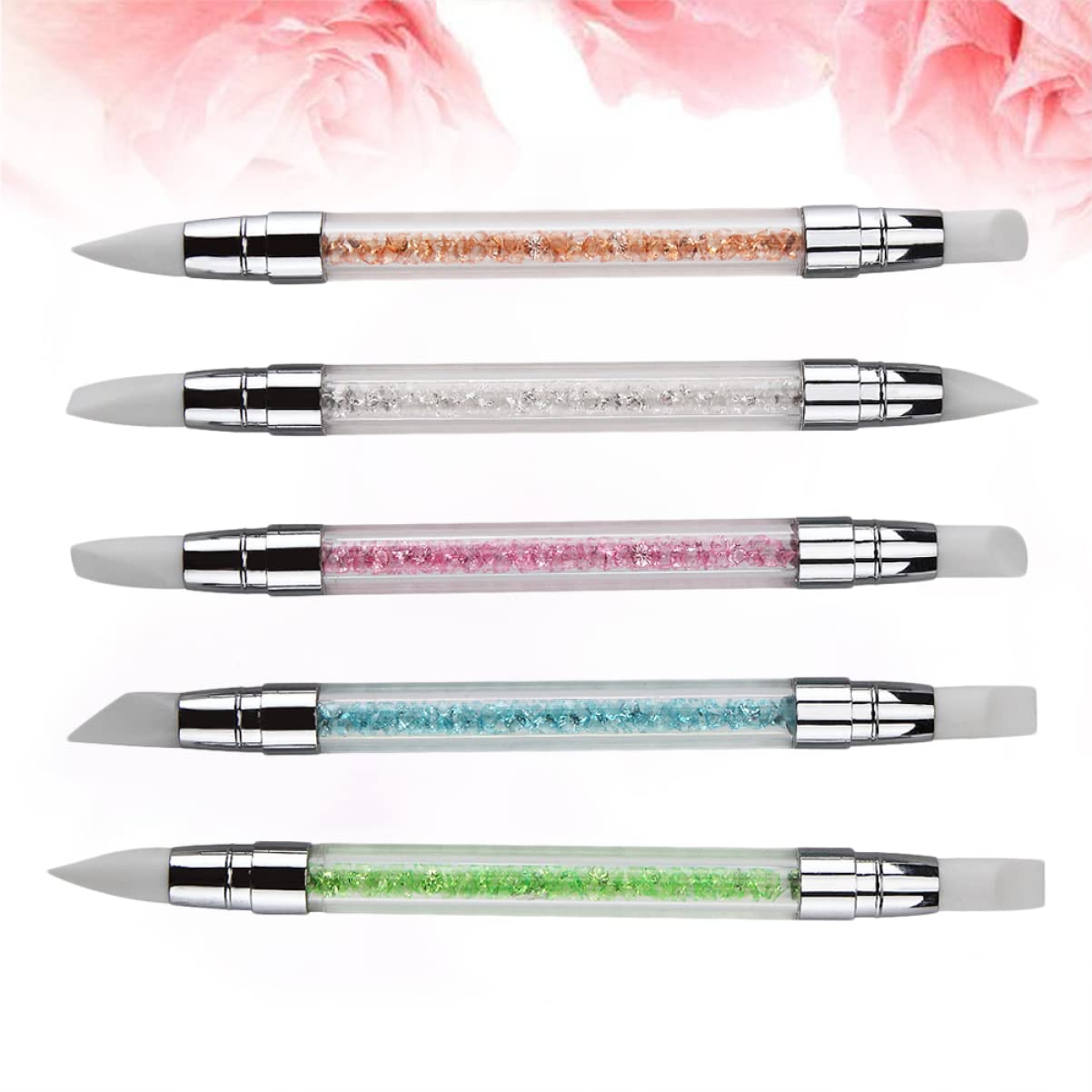 5pcs Manicure Dotting Pen Set Nail Art Tools Dual Head Embossed Nail Pen for Rhinestone