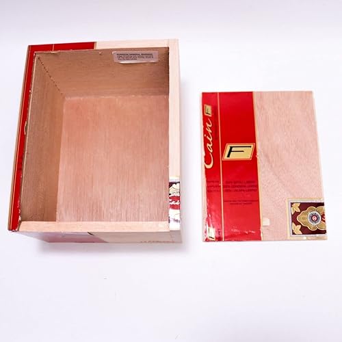 Miniatura 5 de Cain  Caja de madera recta ligera Habano 550 vacía para cigarros, 6.5 x 5.25 x 4 pulgadas