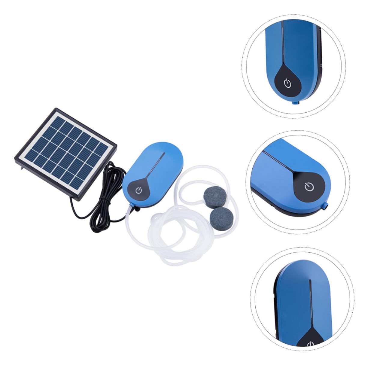Happyyami Bomba De Aire Solar para Acuarios y Peceras Mini Compresor De para Pesca Al Aire Bajo Consumo Energético y Modos De Trabajo Ajustables
