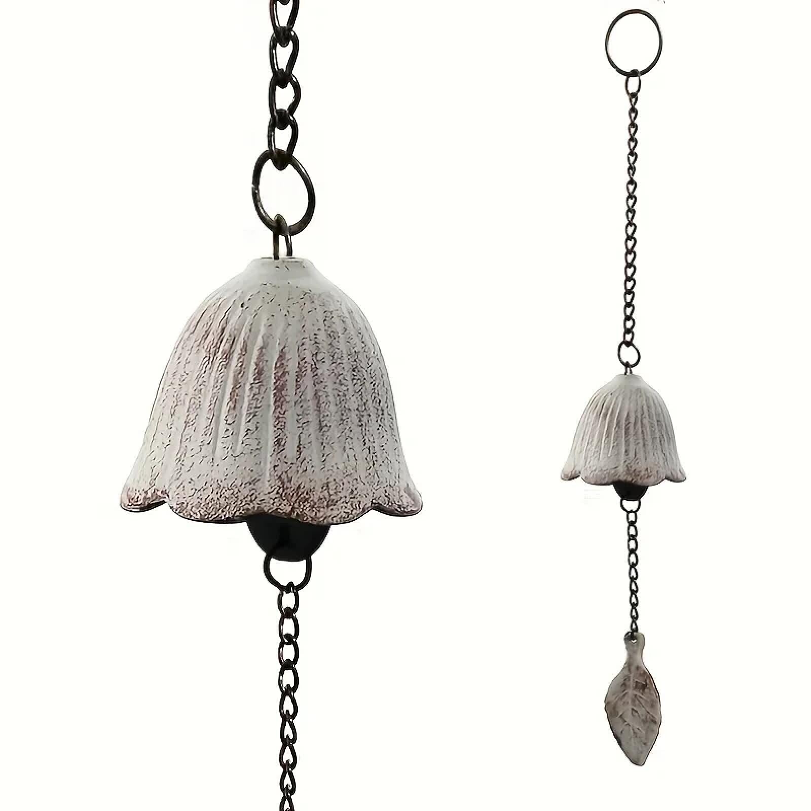 Creative Japanese Cast Iron Wind Chime Hanging Decoration Metal Retro Hanging Leaf Bell Balcony Outdoor Garden Hanging Decorate，E