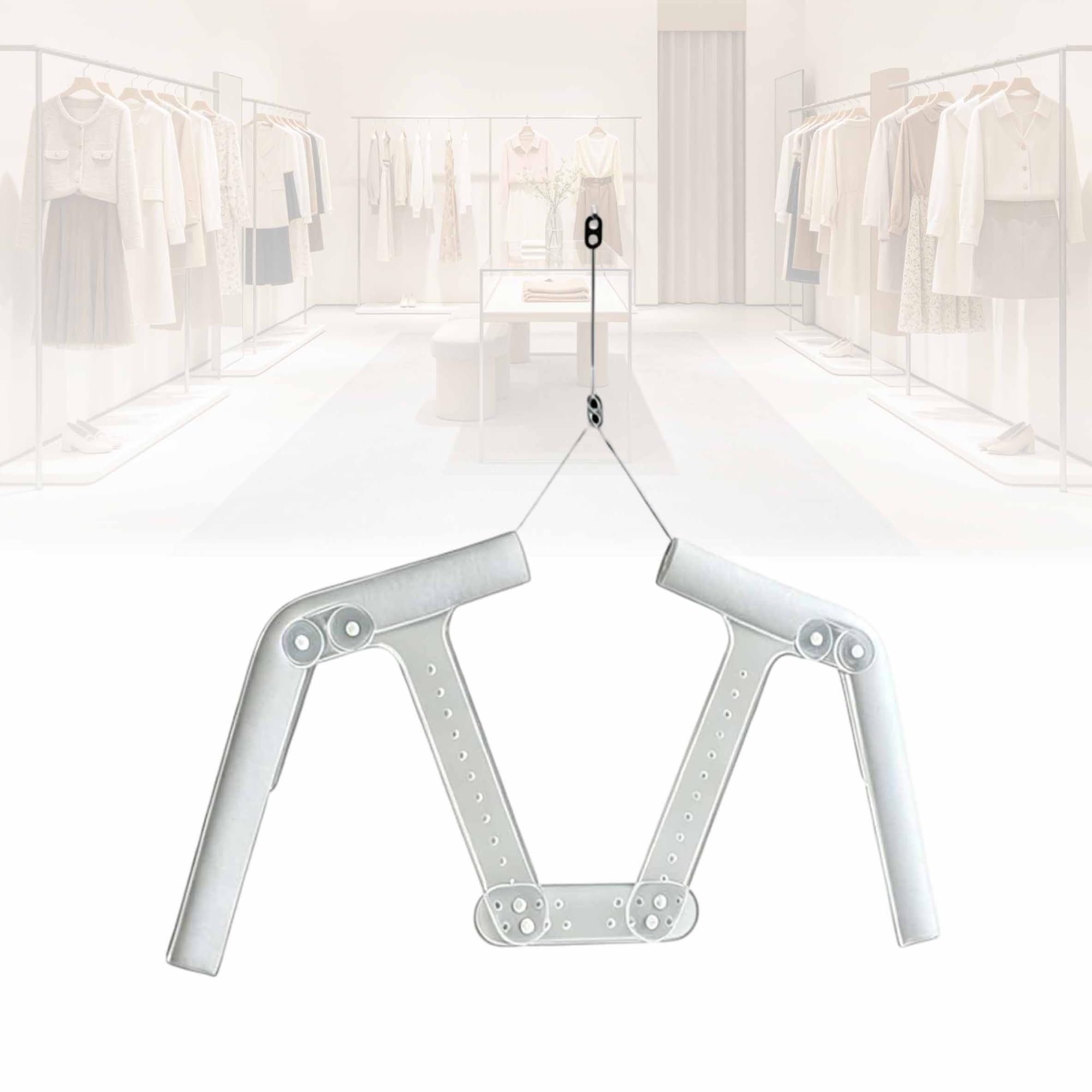 Mannequin Dress Form Clear Clothes Hangers, Adjustable Mannequins Clothing Display, Invisible Hang Acrylic Dress Form for Hang Coat Jackets Sweater Tops(10pcs)