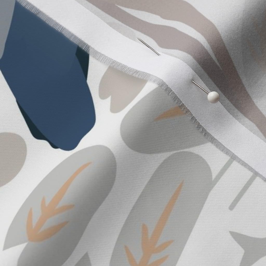 Spoonflower Fabric - Bird Orange Fish Gray Pond Iris Lake Heron Wildlife Cattail Wetland Printed on Organic Cotton Sateen Fabric by The Yard - Sewing Quilting Apparel Home Decor