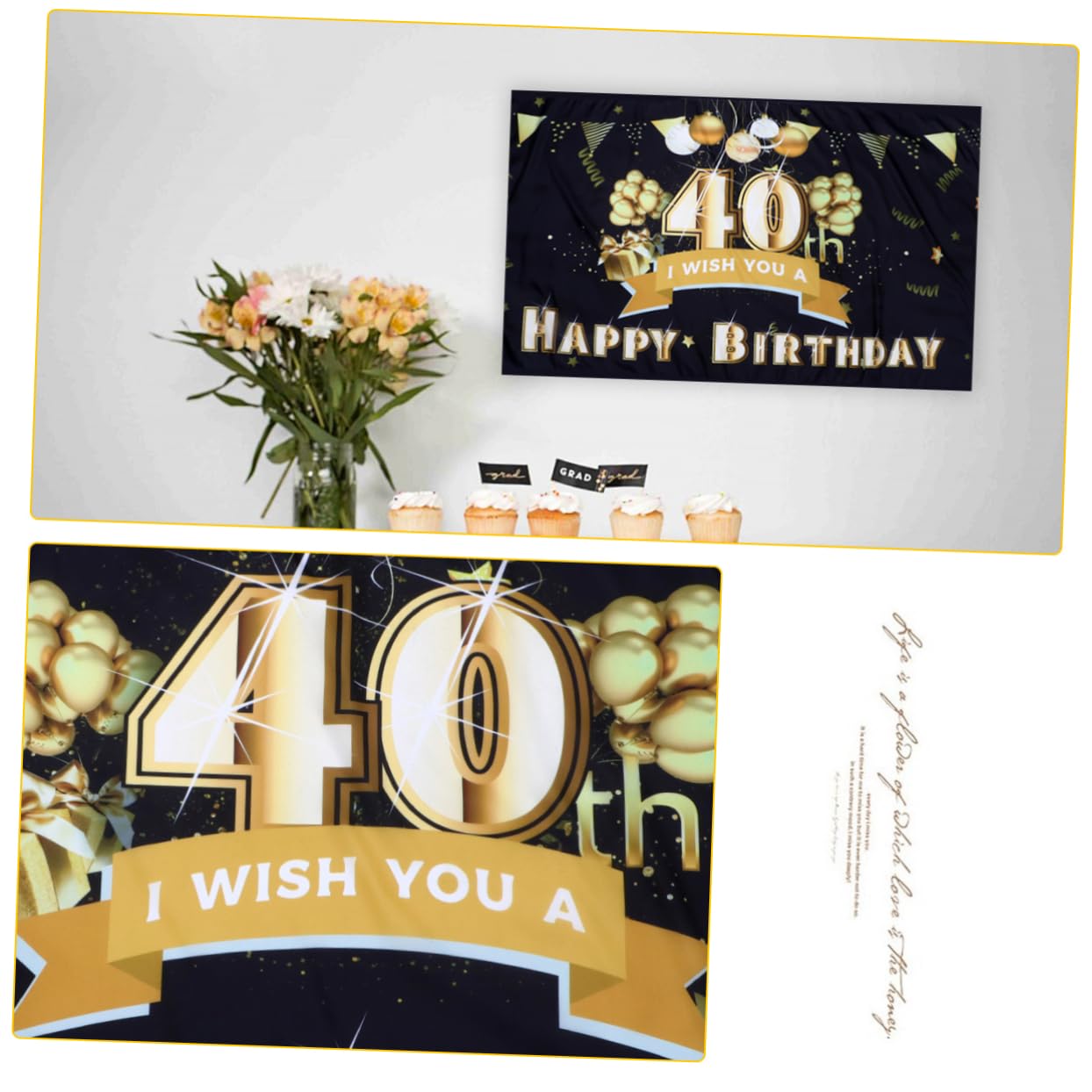 PRETYZOOM 3pezzi Banner Per Festa Di Compleanno Striscione Decorativo Per Photo Booth e Porta Anni