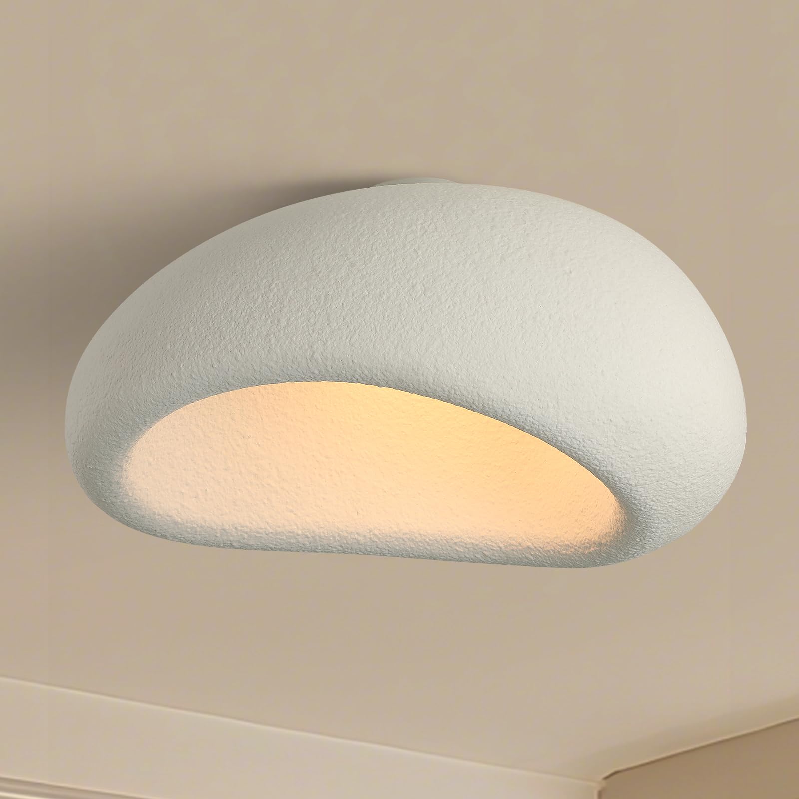 HvKvHvY Modern E27 Ceiling Lights, Japanese Style Wabi-Sabi Dining Room Chandelier,White Lampshades for Ceiling Lights for Bedroom Dining Room Living Room Hallway Ceiling Lighting,60CM