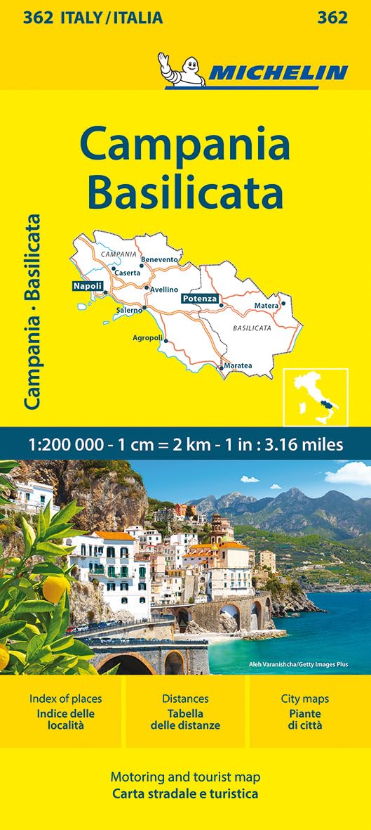 Campania - Michelin Local Map 362: Straßen- und Tourismuskarte 1:200.000