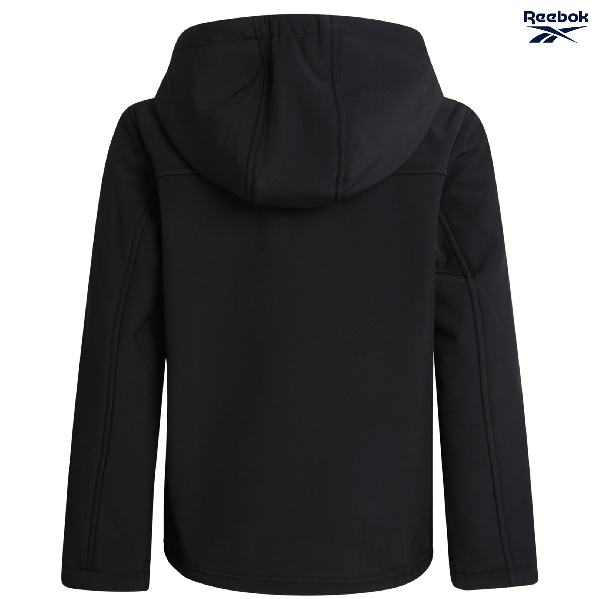 Reebok Softshell-Jacke für Jungen – weich, gemütlich, gebürstetes Sherpa-Fleece gefüttert, Softshell-Wintermantel, mit Kapuze, Windbreaker-Jacke für Jungen
