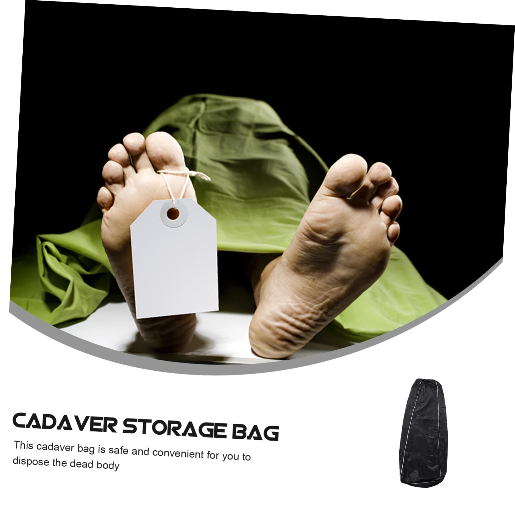 MUCKLILY Body Bag Corpse Treatment Container Large Capacity Corpse Bag Cadaver Bag Corpse Carrier Bag Body Carrying Bag Funeral Accessory Corpse Handling Bag Pouch for Dead Body PVC Black