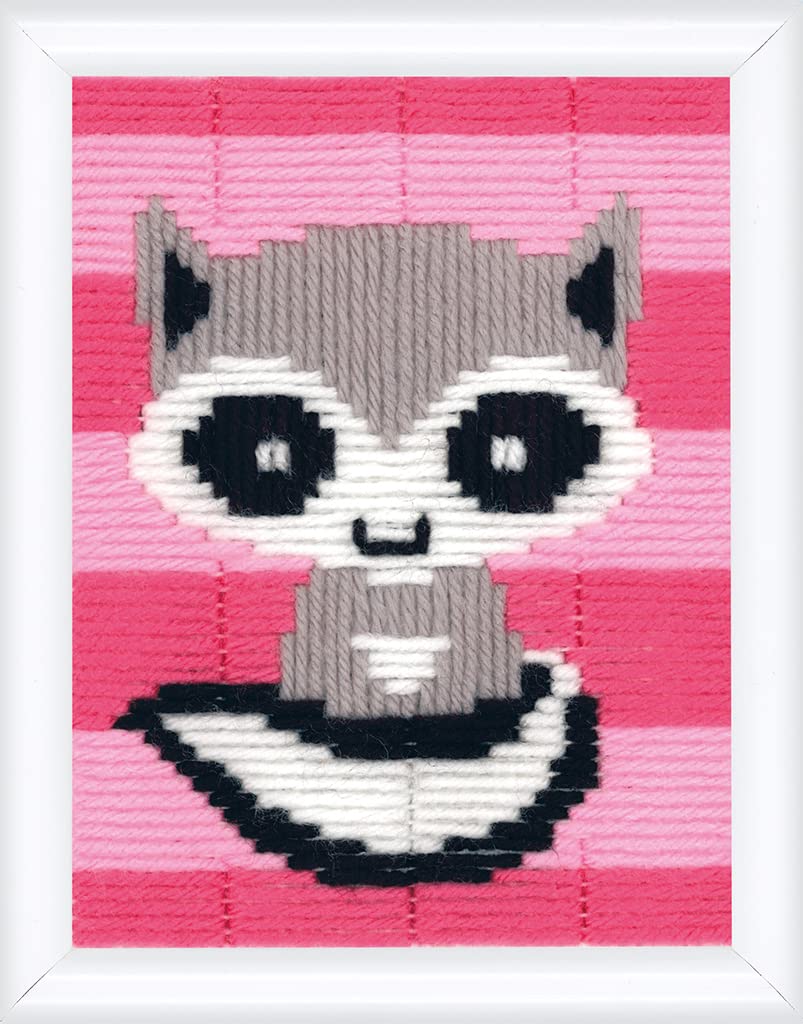 Kit Point De Croix Enfant Vervaco – Ours Mignon 'A Little Bear' 12,5 X 16 Cm, Complet Pour Débutants DIY Déco Chambre