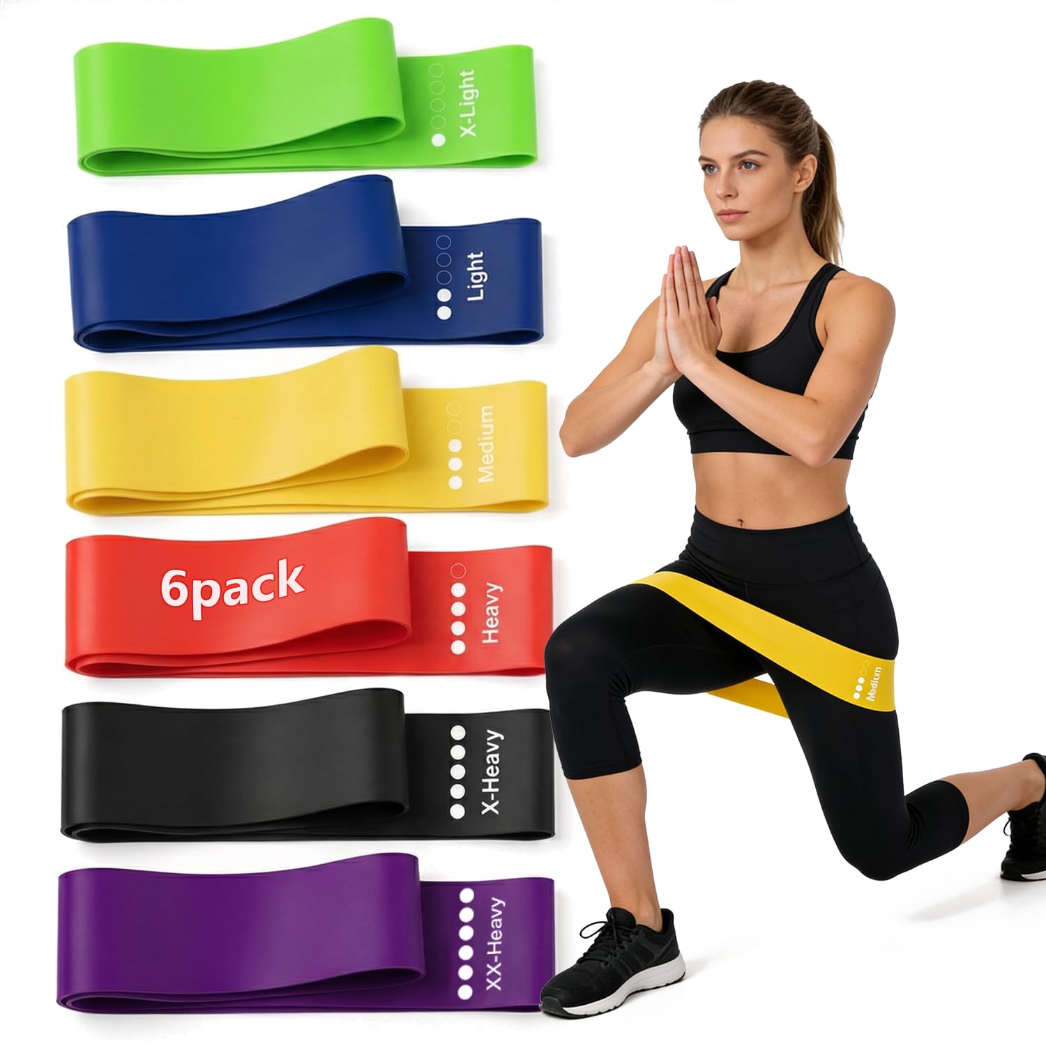 Grandes Bandes de Résistance Larges pour Jambes et Fessiers – Élastiques de Sport en Caoutchouc Synthétique Anti-Glisse