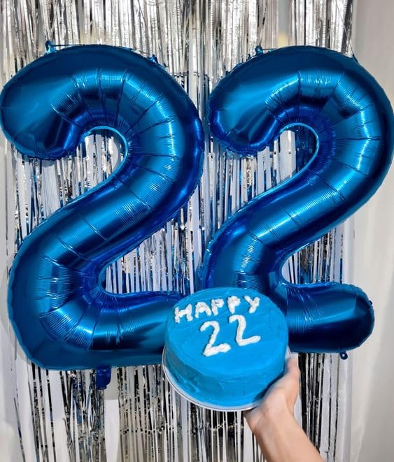 Image of Number Balloons Dark Blue 20 Balloon 40 inch for 20th Birthday Decoration | Saturated Color, Large 40 in, With Inflation Straw & Hanging Hole, Great for Men's Party, Back-To-School Season, Pool Party